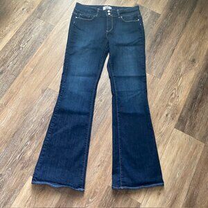 Paige Jeans Women's Size 31 Deep Indigo Flared leg Mid Rise H. H. Boot Denim